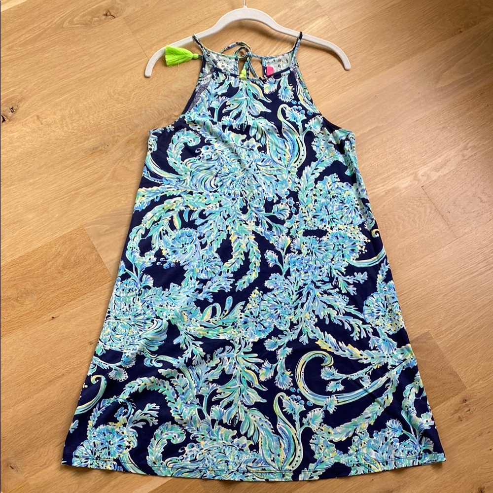 Lily Pulitzer Halter Dress in Blue and Green